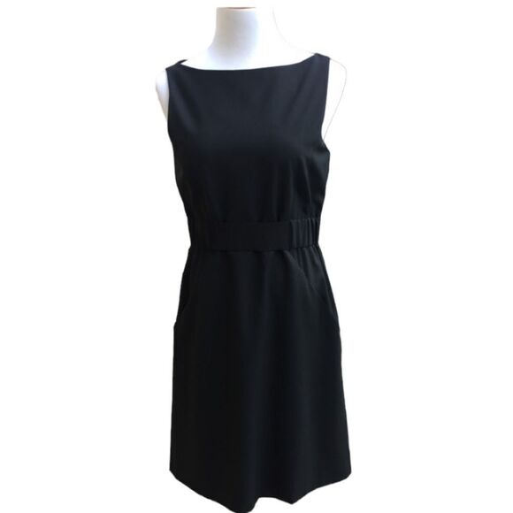 THEORY Fama Classic Black Wool Dress - Picture 1 of 10